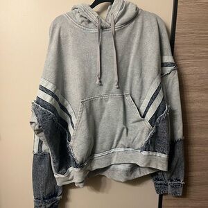 Oli & Hali Gray and Blue Patchwork Hoodie